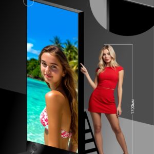 Светодиодный пилон 960x1920 мм, шаг пикселя 1.53 мм, 6000 Hz, ВСТРОЕННЫЕ ДИНАМИКИ, ЗИП комплект, WiFi, для помещения